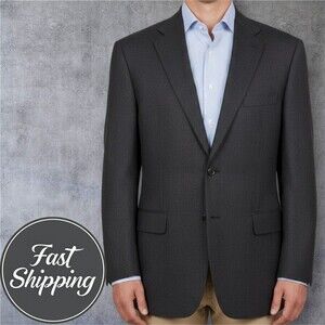 OAK HILL Men's Blazer Sport Coat Two Button Suit Jacket 2XLT 50/52T Gray Wool